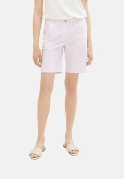 Tom Tailor Bermuda - Shorts - Offwhite Pink Stripe