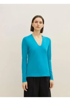 Tom Tailor V-Ausschnitt  - Longsleeve - Teal Blue
