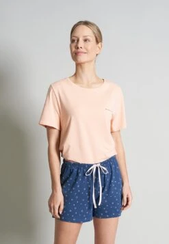 Tom Tailor Kurze - Pyjamabroek - Blau Mittel Allover