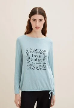 Tom Tailor Mit Print - Longsleeve - Tourmaline Melange