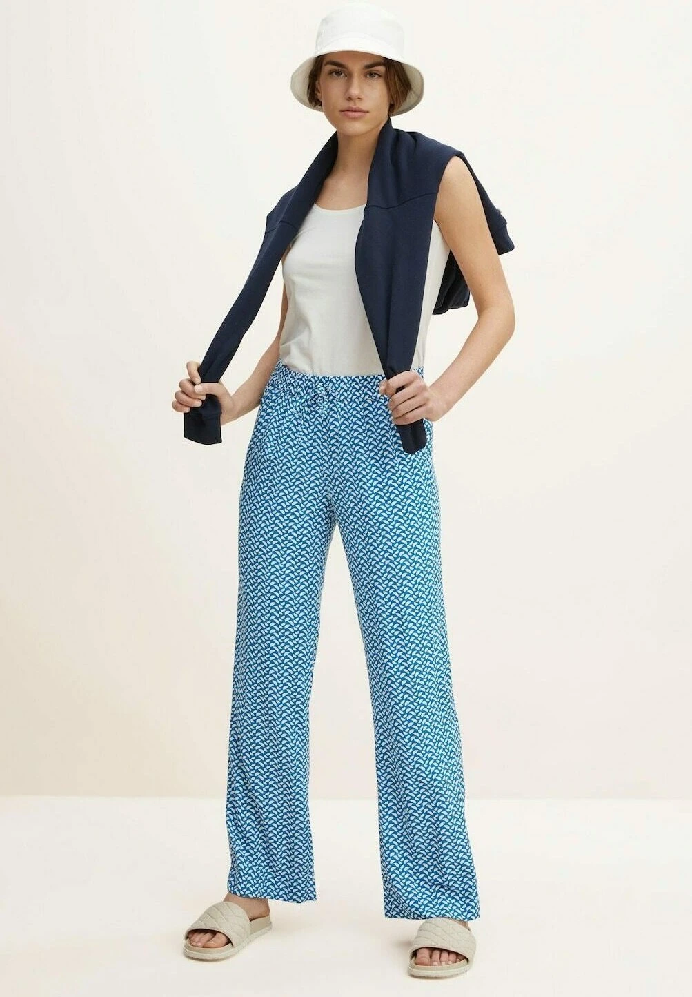 Tom Tailor Gemusterte Stoff - Pyjamabroek - Blue Minimal Design 2 Tom Tailor Gemusterte Stoff - Pyjamabroek - Blue Minimal Design - Afbeelding 2