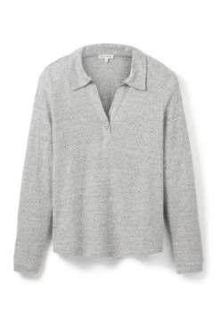 Tom Tailor Langarm Mit Polokragen  - Poloshirt - Concrete Grey Melange -Tom Tailor af3e5c5d16e54124b9428bebe36fff49