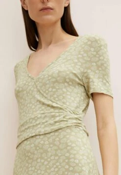 Tom Tailor Jerseyjurk - Green Offwhite Leaf Design -Tom Tailor b3be7cc301e14a28ab5b3b1ee145687c