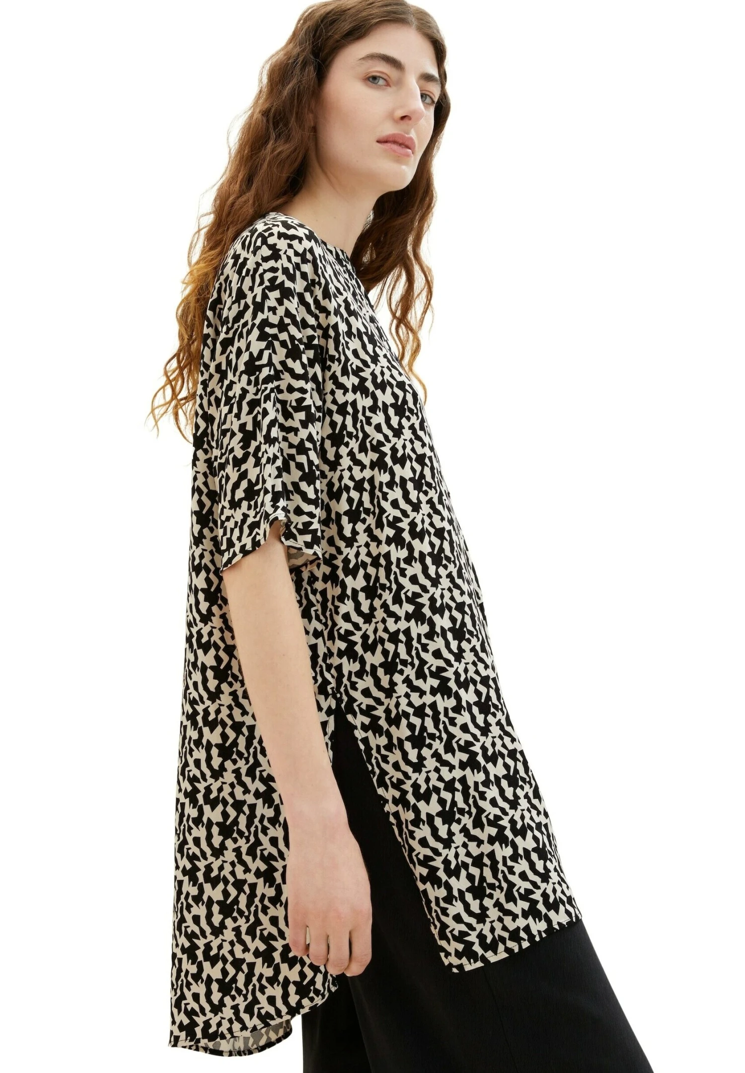 Tom Tailor Lange- Blouse - Black Small Abstract Design 4 Tom Tailor Lange- Blouse - Black Small Abstract Design - Afbeelding 4