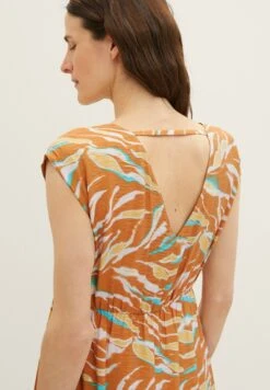 Tom Tailor Mit Allover-Print - Jurk - Brown Abstract Leaf Design -Tom Tailor b8fd9923079643e096b8049e3a8ceaee