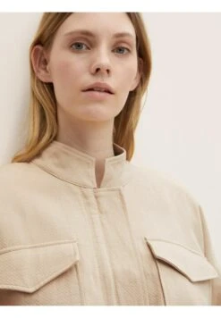 Tom Tailor Regular Fit - Halflange Jas - Silver Ecru -Tom Tailor ba06ea9a63294e22a2539f24326beed4