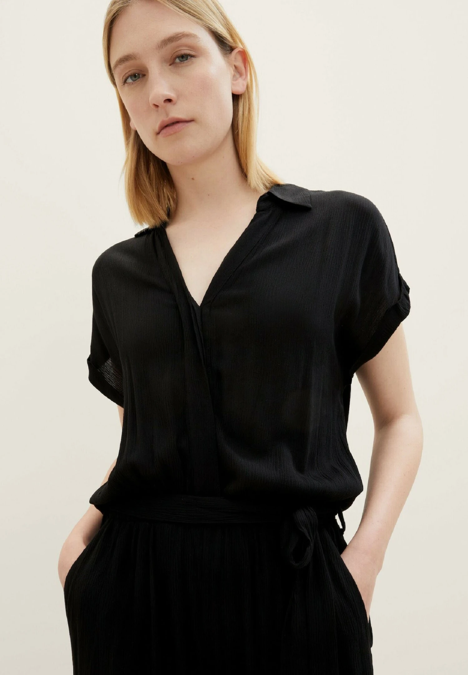 Tom Tailor OverallsMit Gürtel - Jumpsuit - Deep Black 4 Tom Tailor OverallsMit Gürtel - Jumpsuit - Deep Black - Afbeelding 4