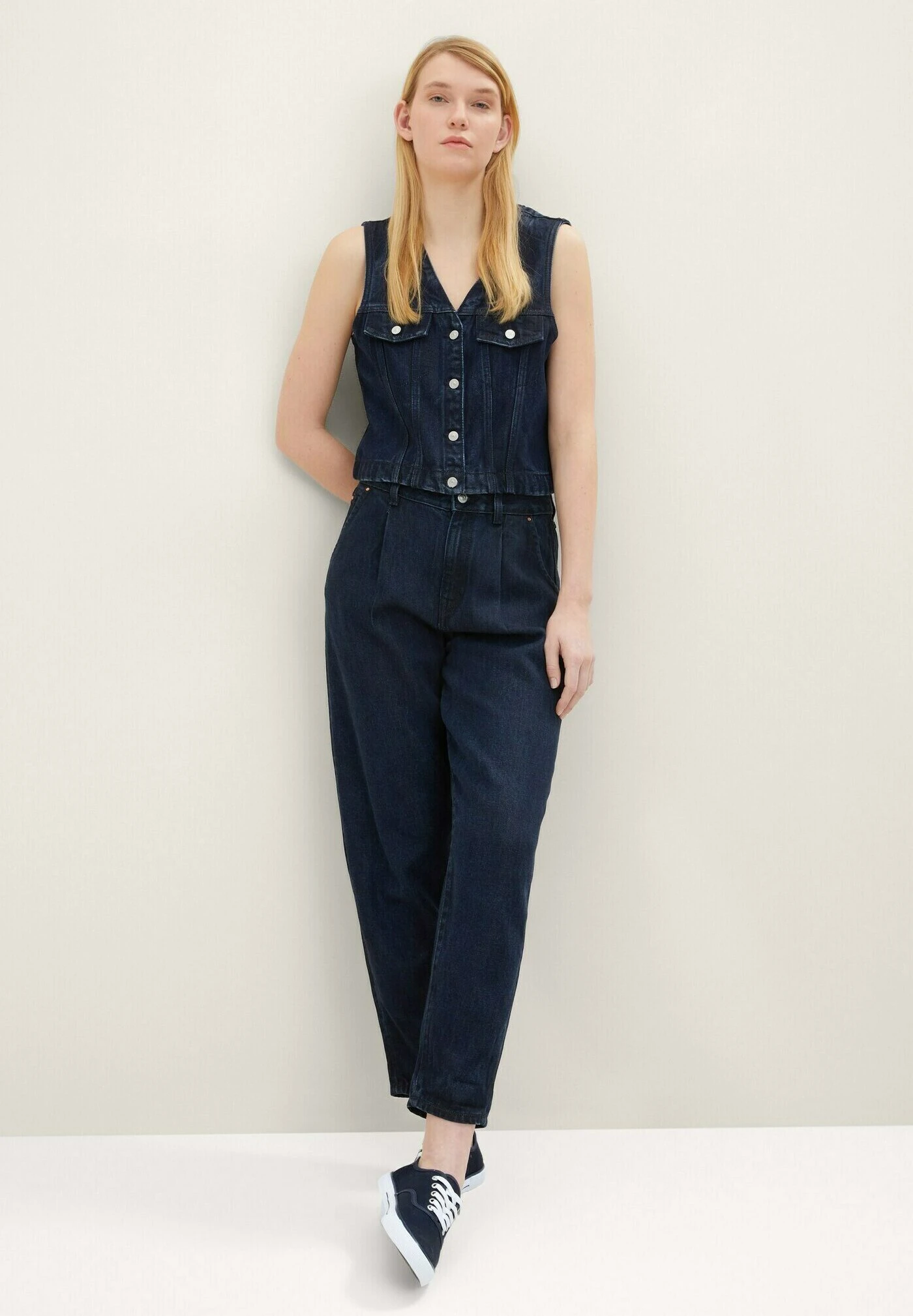 TOM TAILOR Denim Bodywarmer - Clean Dark Stone Blue Denim 2 TOM TAILOR Denim Bodywarmer - Clean Dark Stone Blue Denim - Afbeelding 2