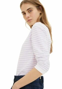 TOM TAILOR Denim Striped Jacquard- Sweater - White Lilac Structured Stripe -Tom Tailor bdc2d5c865b54327a989a2f1282da586