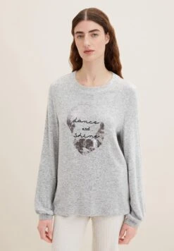 Tom Tailor Gemustertes - Longsleeve - Concrete Grey Melange