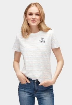 TOM TAILOR Denim Gestreiftes - T-Shirt Print - Light Blue