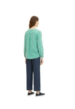 Tom Tailor Longsleeve - Blouse - Green Floral Design -Tom Tailor c08a0f4b918644fca4c57a1b3a56f257