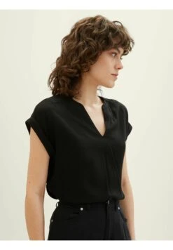 Tom Tailor Kurzarm- Blouse - Deep Black -Tom Tailor c366691cfe634fdfafb9eb6a33040745