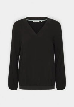 Tom Tailor Blouse V Neck With Tape Detail - Longsleeve - Deep Black -Tom Tailor c3cf40c307584777a13f07382cbb54d3