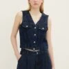 TOM TAILOR Denim Bodywarmer - Clean Dark Stone Blue Denim