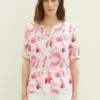 Tom Tailor Gemustertes- T-Shirt Print - Pink Shapes Design