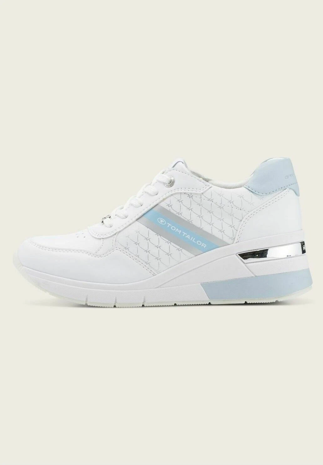 Tom Tailor Shoes Licence Sneaker Mit Keilabsatz - Sneakers Laag - White/Bblue 1 Tom Tailor Shoes Licence Sneaker Mit Keilabsatz - Sneakers Laag - White/Bblue