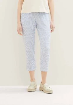 TOM TAILOR Denim Tapered Fit- Broek - White Blue Vertical Stripe