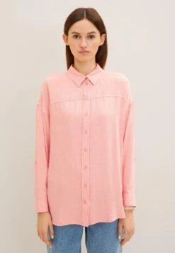 TOM TAILOR Denim Lange- Overhemdblouse - Peach Pink Melange