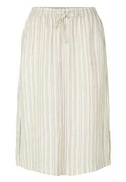 Tom Tailor Mit Leinen - A-Lijn Rok - Beige Drawn Vertical Stripe -Tom Tailor c9046c96c38e4a57b233a0808fbab4f5