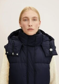 Tom Tailor Mit Abnehmbaren Ärmeln - Winterjas - Navy Midnight Blue -Tom Tailor c9104bd712974fc0acce14bfacd1b1d3