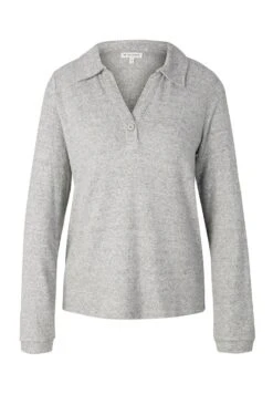 Tom Tailor Langarm Mit Polokragen  - Poloshirt - Concrete Grey Melange -Tom Tailor cd7727d74bbb4ef8a7f5f111864e2aea
