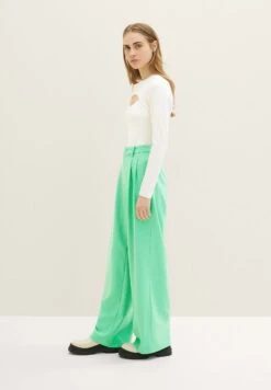 TOM TAILOR Denim Pleated Wide Leg- Broek - Strong Green -Tom Tailor cd85749d3fb3450da5b341eaf16de807