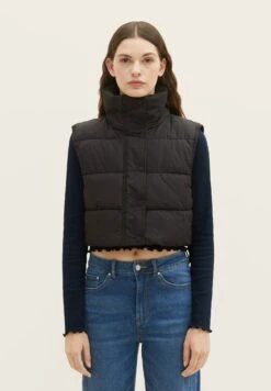 TOM TAILOR Denim Cropped Puffer - Bodywarmer - Deep Black