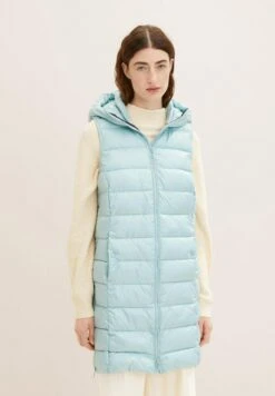 Tom Tailor Long Lightweight Vest - Bodywarmer - Dusty Mint Blue