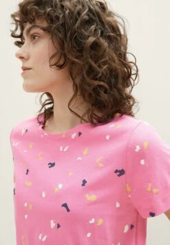 Tom Tailor Crew Neck Print - T-Shirt Print - Pink Geo Shapes Design -Tom Tailor d1c6a8bccaf646408cd43fee91fd3c69