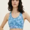 Tom Tailor Active Wear Atmungsaktiver Sport - Bustier - Steel Blue Aop