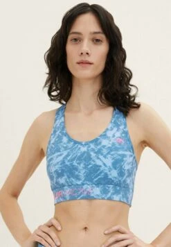 Tom Tailor Active Wear Atmungsaktiver Sport - Bustier - Steel Blue Aop
