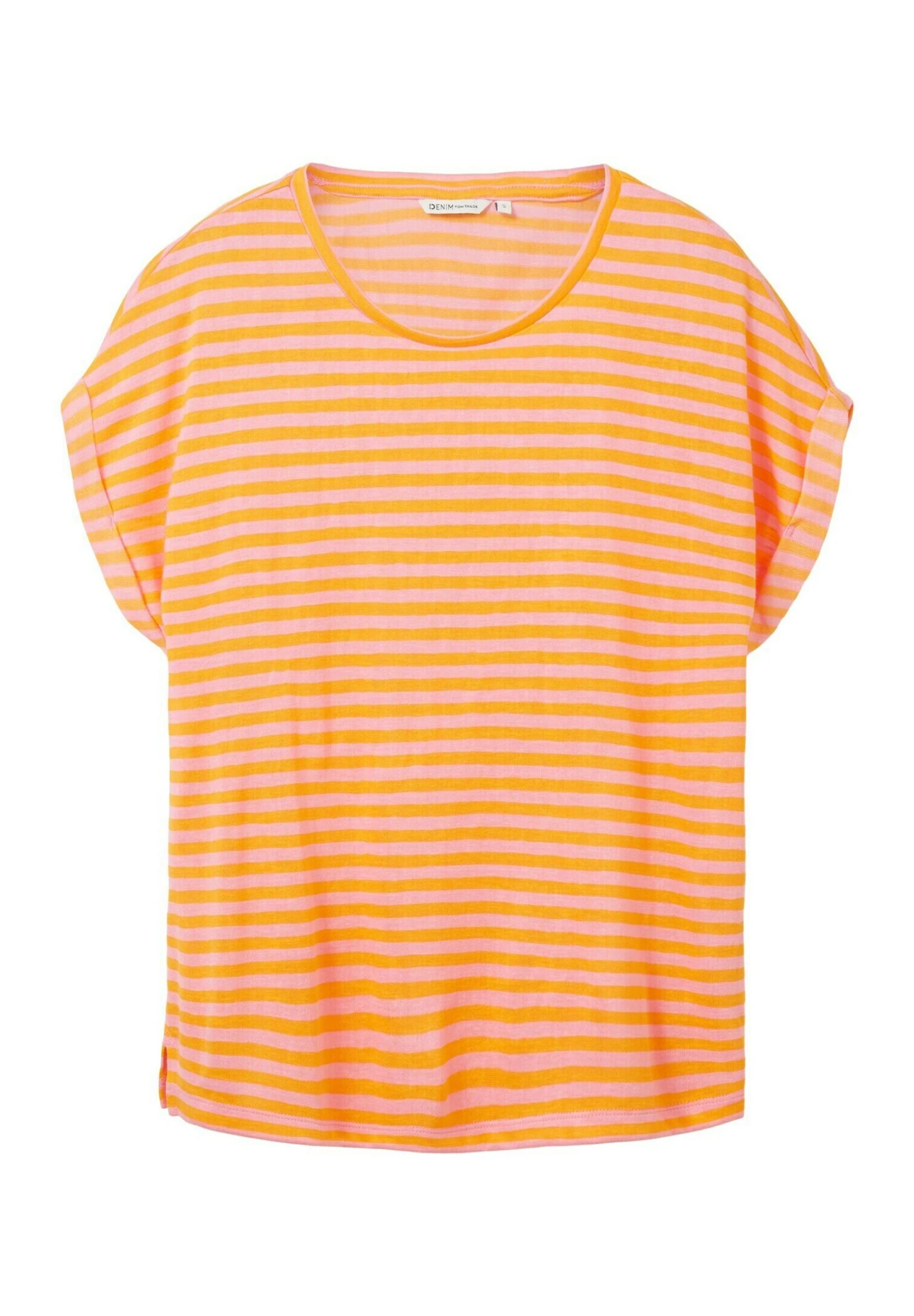 TOM TAILOR Denim T-Shirt Print - Mango Pink Stripe 5 TOM TAILOR Denim T-Shirt Print - Mango Pink Stripe - Afbeelding 5