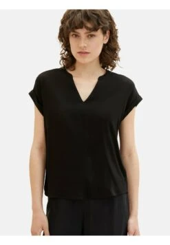 Tom Tailor Kurzarm- Blouse - Deep Black -Tom Tailor d6139aaeec894520969fbd4b03f349fb