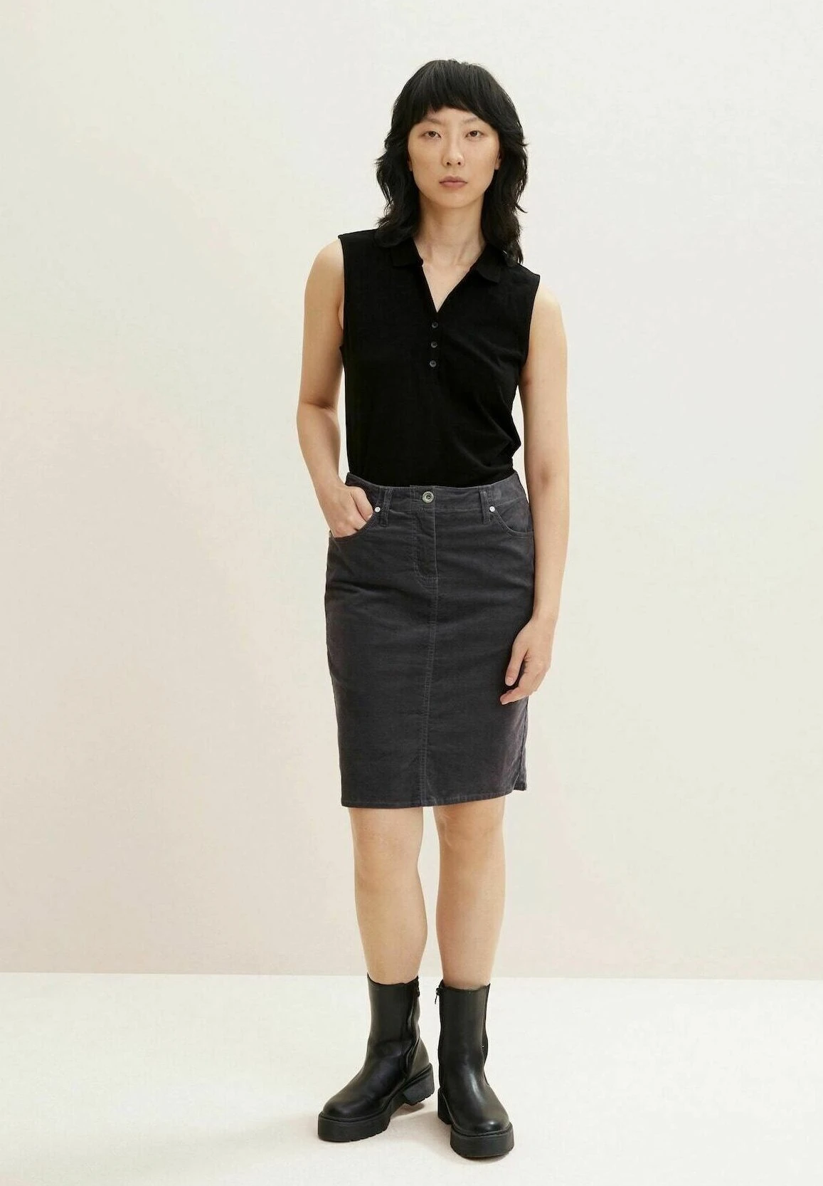 Tom Tailor Basic - Jeansrok - Evident Anthracite 1 Tom Tailor Basic - Jeansrok - Evident Anthracite