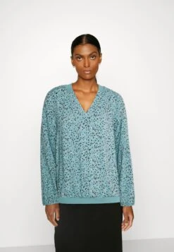 Tom Tailor Blouse V Neck With Tape Detail - Longsleeve - Tourmaline