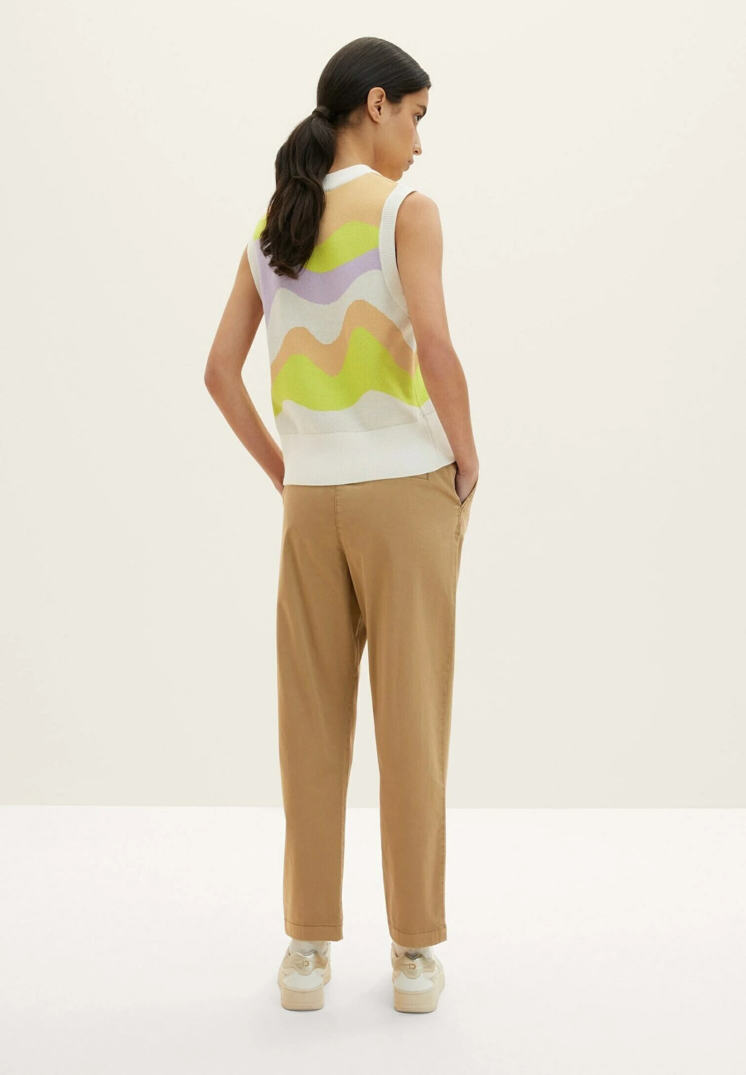 Tom Tailor Paperbag Mit Abnähern - Chino - Splashed Clay Beige 3 Tom Tailor Paperbag Mit Abnähern - Chino - Splashed Clay Beige - Afbeelding 3