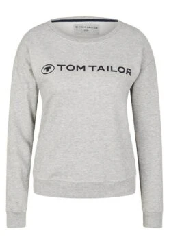 Tom Tailor Mit Logo-Print - Sweater - Grey Melange