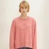 TOM TAILOR Denim Oversized Logo - Sweater - Peach Pink