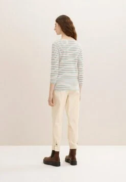 Tom Tailor Gestreiftes Mit 3/4 Arm - Longsleeve - Offwhite Multicolor Stripe -Tom Tailor de4bc96437164052a1ea423140d7f631