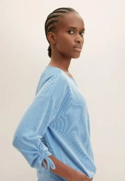 TOM TAILOR Denim Gestreiftes - Longsleeve - Small Mid Blue White Stripe -Tom Tailor dec767d5352a480389e64ebe3c08c2d8