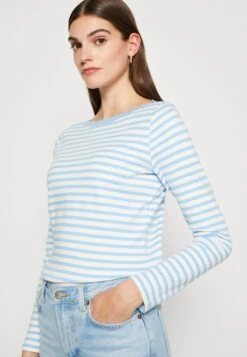 TOM TAILOR Denim Contrast Neck - Longsleeve - Mid Blue White -Tom Tailor e0194df9ae124f699d229edd1fa7ab93