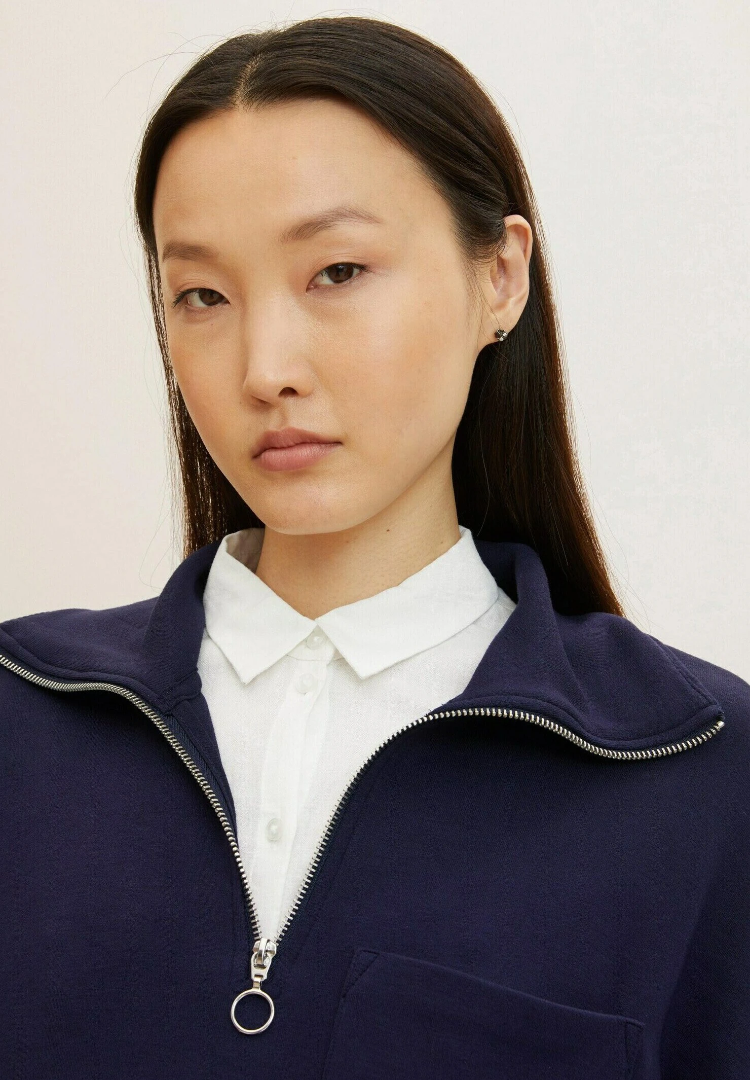 Tom Tailor Mit Troyerkragen - Sweater - Navy Midnight Blue 4 Tom Tailor Mit Troyerkragen - Sweater - Navy Midnight Blue - Afbeelding 4