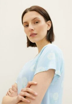 Tom Tailor Bodywear Gemustertes - Nachtjapon - Blue Medium Allover -Tom Tailor e1c87218b161415c8638a6ea0641e0c6