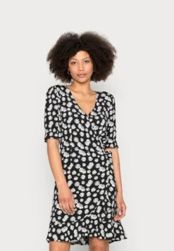TOM TAILOR Denim Printed Wrap Dress - Jurk - Black Daisy