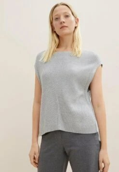 Tom Tailor Mit Rundhalsa - T-Shirt Basic - Concrete Grey Melange