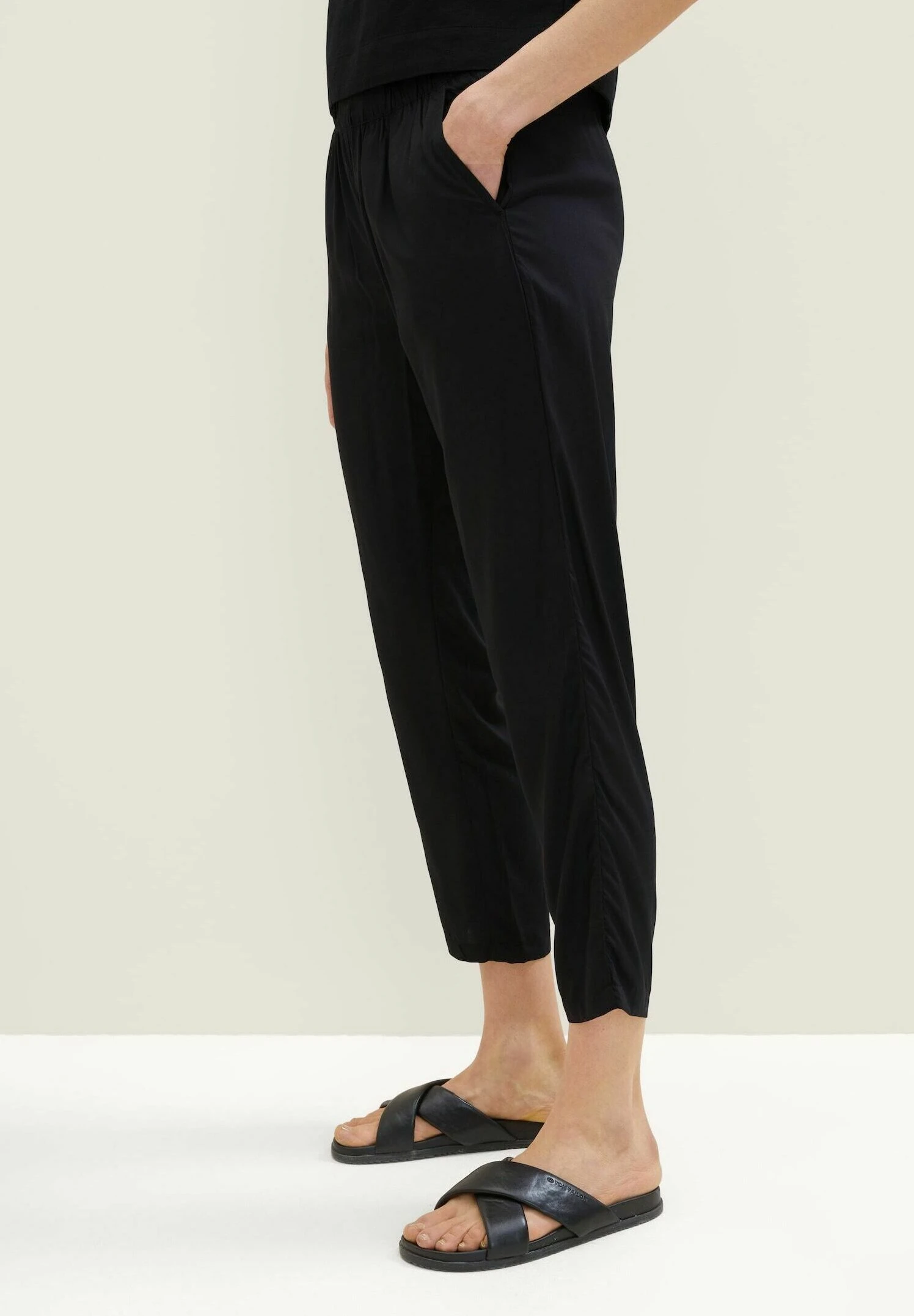 Tom Tailor Cropped - Broek - Deep Black 4 Tom Tailor Cropped - Broek - Deep Black - Afbeelding 4