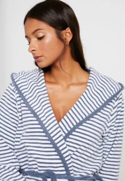 Tom Tailor Stripe Bathrobe - Badjas - Jeans Blue -Tom Tailor e870590bb170431daecb57026268390c