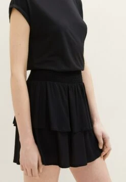 TOM TAILOR Denim Mit Volants - Minirok - Deep Black -Tom Tailor e9e7eeaf14944f7cbf556aef433e3683