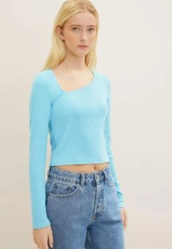TOM TAILOR Denim Mit Asymmetrischem Ausschnitt - Longsleeve - Blue Voltage